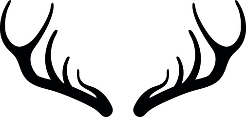 Deer antlers isolated on transparent background. Vector illustration