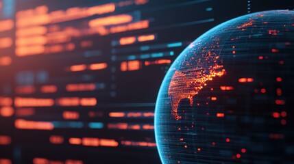 Abstract Digital Earth Visualization with Data Overlay