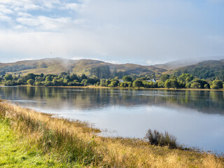 Early morning view of the countryside at Acharacle on the Ardnamurchan Peninsula in the Scottish Highlands