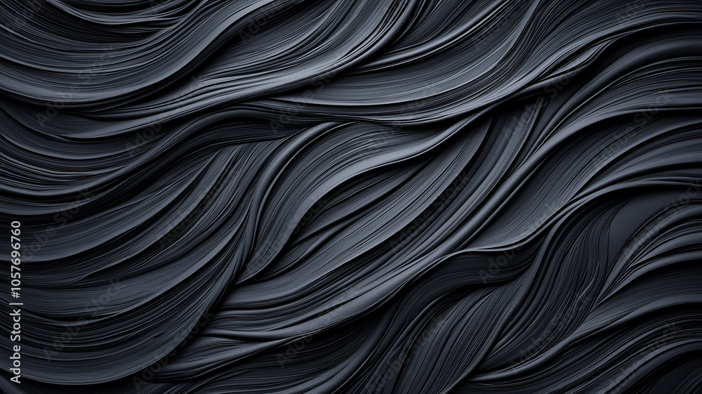Aufkleber Abstract black textured pattern with flowing lines