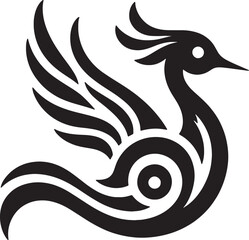 An outline of a bird in its natural state perched