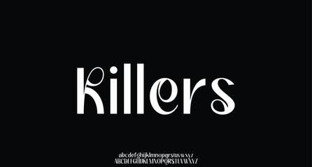 Elegant decorative serif alphabet ligature style display font vector
