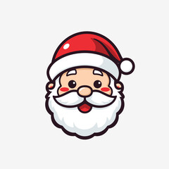 Vector isolated cartoon cute Santa Claus Christmas Saint Nicolas icon