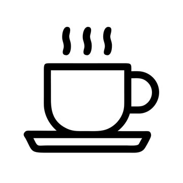 steaming coffee cup on saucer clip art preview