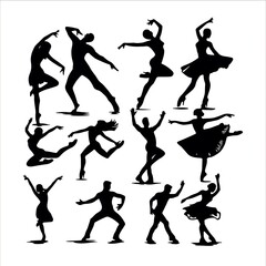 silhouettes of dancing people