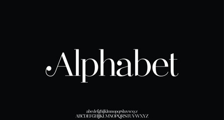 Elegant minimalist alphabet display font vector. Luxury and feminine typeface.