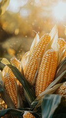 Close-up of Glistening Golden Corn Kernels