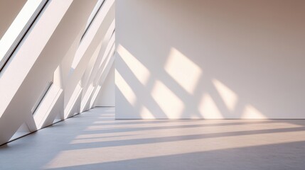 Obraz premium Futuristic Building with Geometric Overlapping Shapes