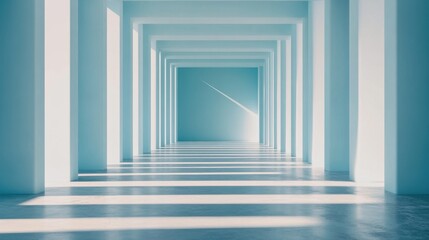 Fototapeta premium Futuristic Building with Geometric Overlapping Design
