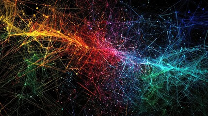 Obraz premium Colorful Abstract Global Network Illustration