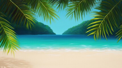 Vibrant Tropical Beach Scene with Turquoise Water