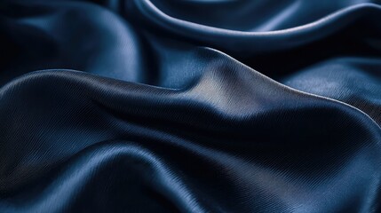 Fototapeta premium Navy Blue Textured Fabric Close-Up Background