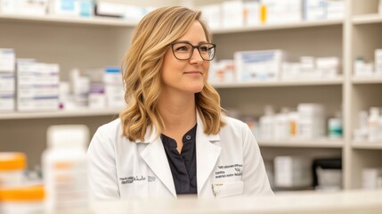 Fototapeta premium Pharmacist Offering Medication Advice to Patient
