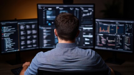 Professional Working with Multiple Computer Screens