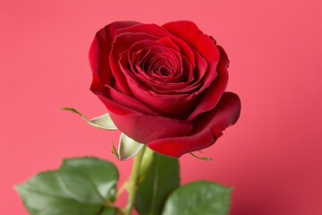 A solitary rose in bloom, glowing gently against a calming pastel wash.