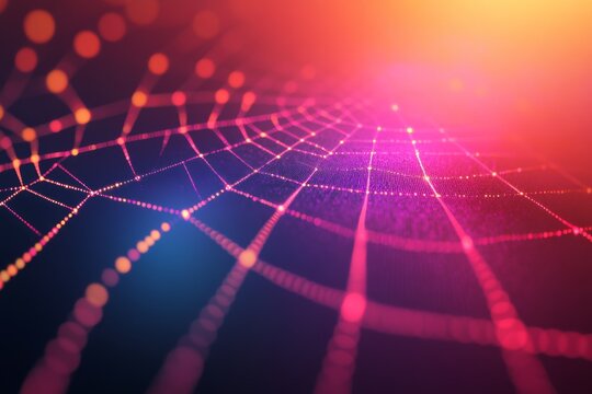 Colorful scatter plot, neon dots, futuristic background, conceptual art