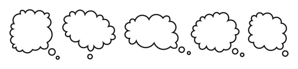 Cute doodle line text speech bubble communication design vector