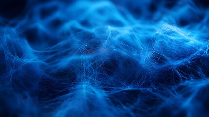 Blue Spider Web on Black Background, Abstract Image, Texture, Pattern Background, Wallpaper, Cover and Screen for Smartphone, PC, Laptop, 9:16 and 16:9 Format