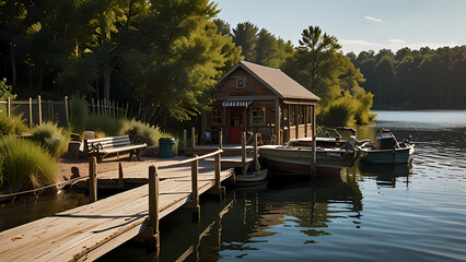 Obraz premium Public Fishing Area Environment