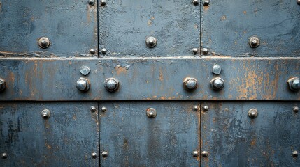 Fototapeta premium Industrial Metal Wall with Bolts and Beams