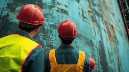 Engineers Inspecting Oil Tank for Maintenance