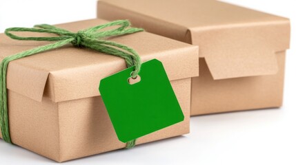 Eco-Friendly Gift Boxes with Green Tags for Sustainable Gifting
