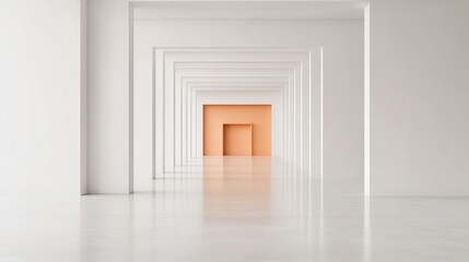 Abstract Architectural Space with Fluid Design