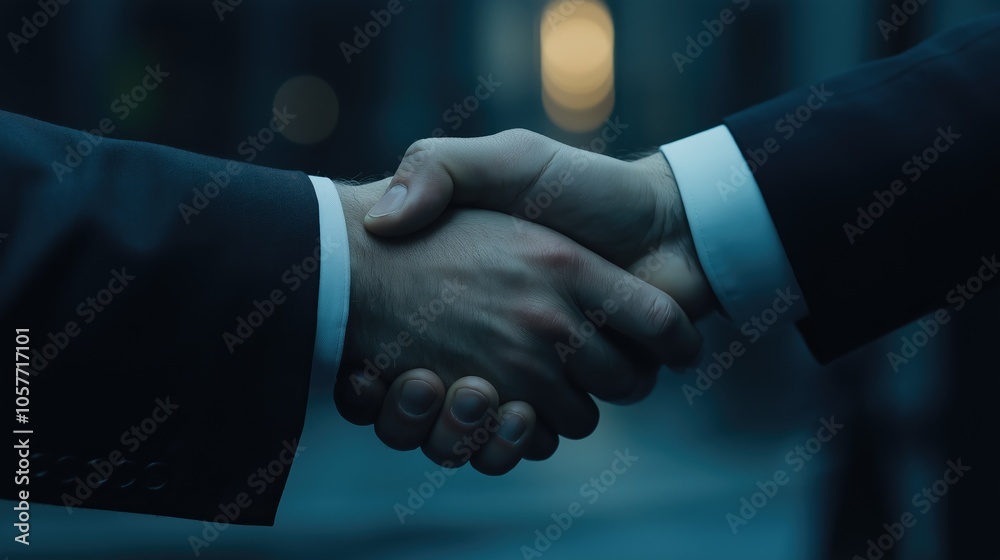 Wall mural handshake of businessmen,politicians. men in suits shaking hands, close-up. close-up of male handsha