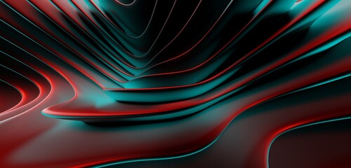 Abstract dark background curved pattern in design 3d render