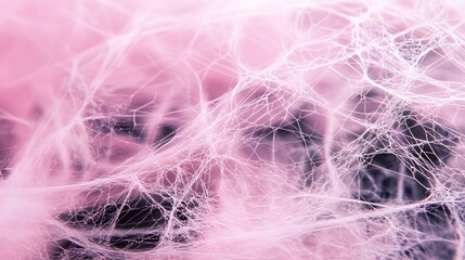 Naklejka premium Black Spider Web on Pink Background, Abstract Image, Texture, Pattern Background, Wallpaper, Cover and Screen for Smartphone, PC, Laptop, 9:16 and 16:9 Format