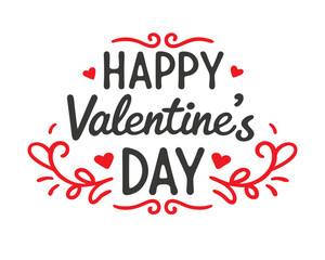 Valentine's Day Typography Vector Illustration