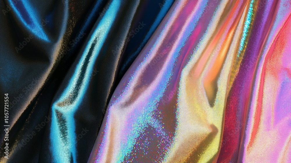 Poster a colorful fabric with a black stripe