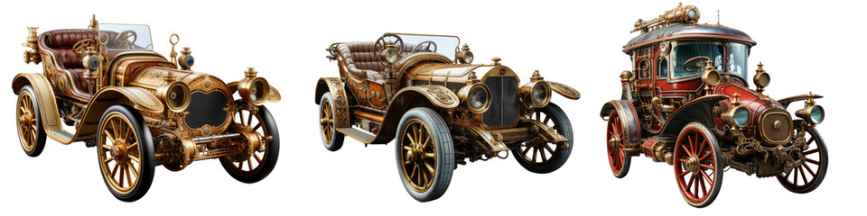 Fototapeta premium car steampunk style isolated 