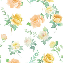 Beautiful watercolor floral seamless pattern background
