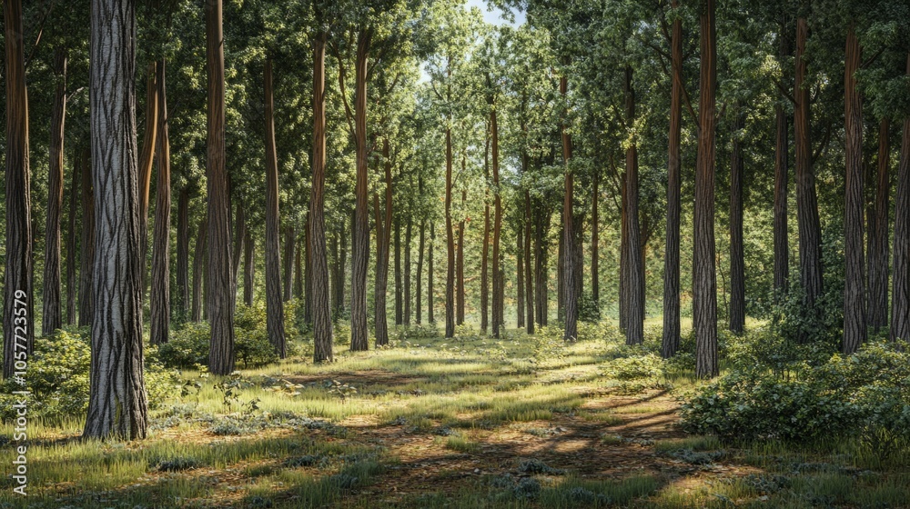 Poster A forest with a path in the middle