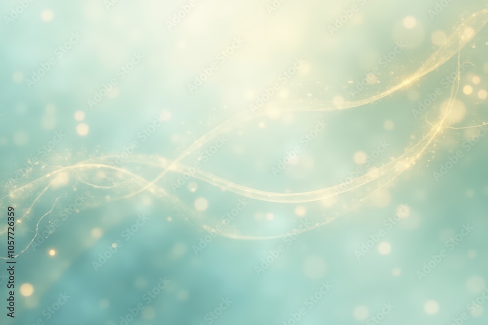 Wall mural ethereal abstract background with soft light and glittering particles for creative design projects.