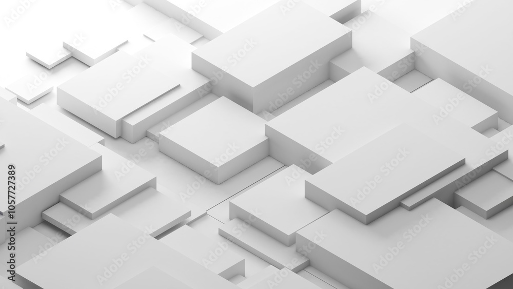 Poster abstract geometric background shapes white square in relief, both high and low used to add different