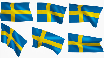 national flag background image,wind blowing flags,3d rendering,Flag of Sweden