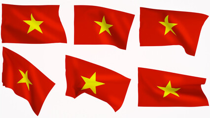 national flag background image,wind blowing flags,3d rendering,Flag of Vietnam