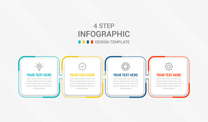 Four Step Infographic element design Vector template for presentation. process diagram and presentations step, workflow layout, banner, flow chart, info graphic vector illustration.