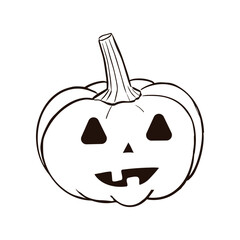 Halloween pumpkin card vector illustration. Halloween vector illustration