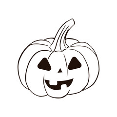 Halloween pumpkin card vector illustration. Halloween vector illustration