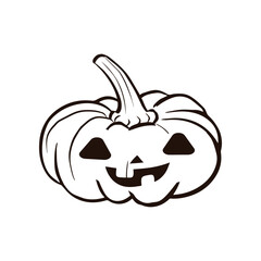 Halloween pumpkin card vector illustration. Halloween vector illustration