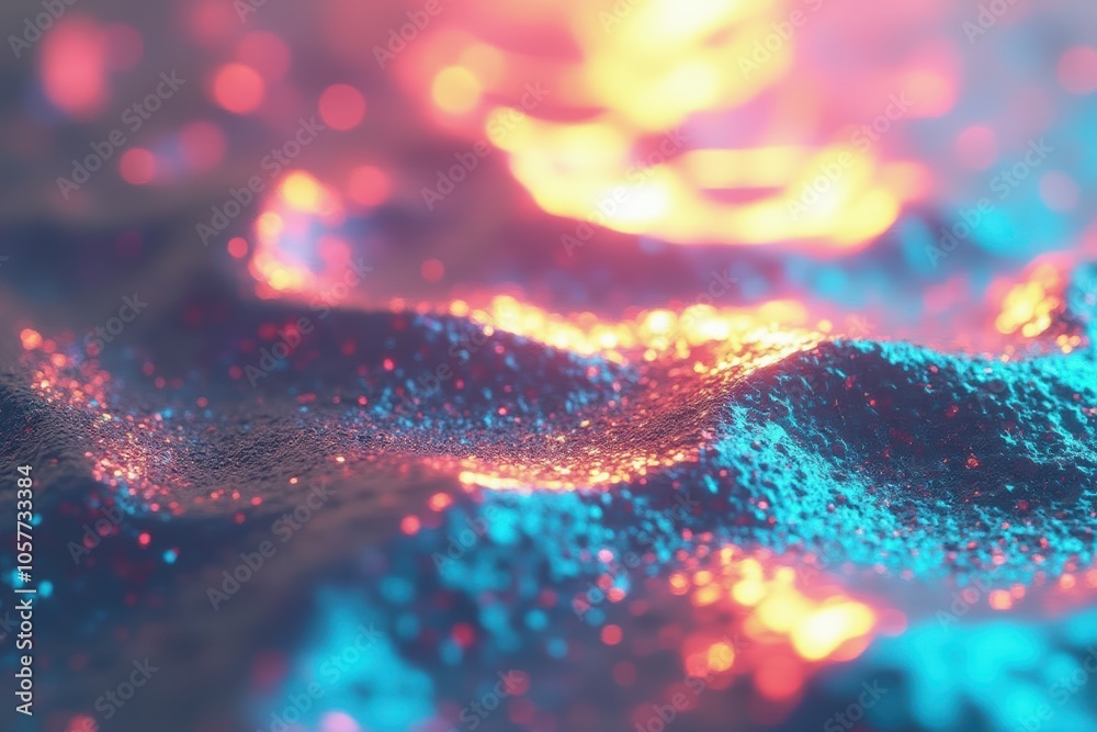 Wall mural abstract glittering texture with vibrant lights for creative design and background use.