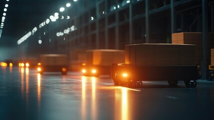 Robots in an Automated Warehouse Moving Goods Efficiently