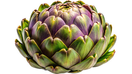 Fresh Whole Artichoke with Closed Green Leaves Isolated on White Background