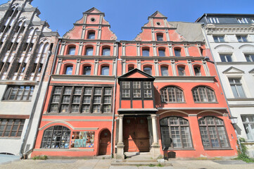 Fototapeta premium Streets of the old town of Stralsund in Germany