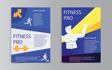 Posters for health and exercise in the media ,design template vector.