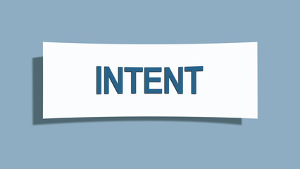 intent. A card isolated on blue background.