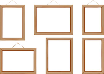 Empty Wooden Picture Frames Gallery Wall Decor